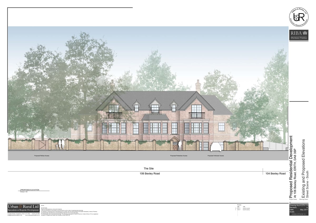First-look, Full Planning has been submitted for a proposed 14 luxury residential apartments on the Bexley Road in South London.
