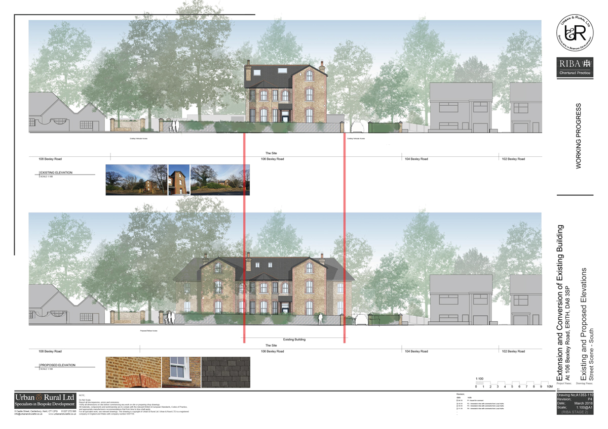 Urban and Rural architect have securers full planning approval for the conversion and large extension of a locally listed house to provide 13 luxury apartments in the London Borough of Bexley