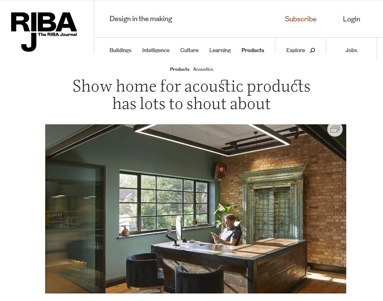 The RIBA Journal has a great article this week on our newly finished Oscar Acoustic HQ.