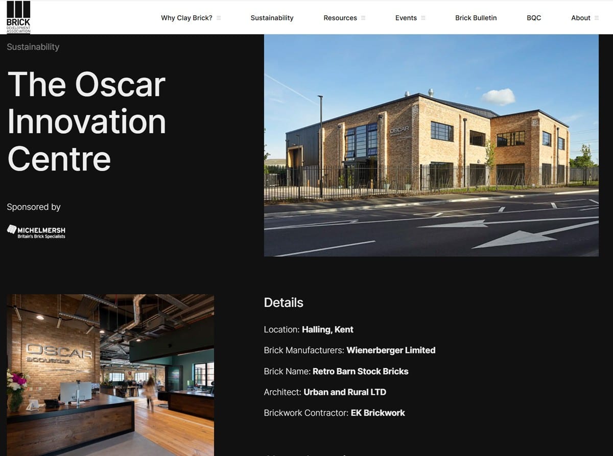 2025 Brick Awards -Urban & Rural’s project for Oscar Acoustics has been shortlisted