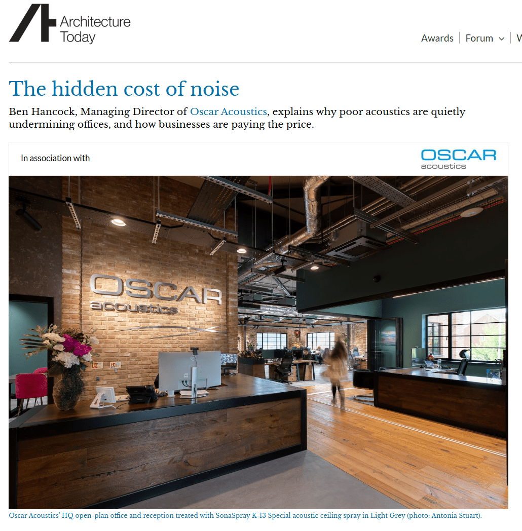 Architecture Today: The Hidden Cost of Noise