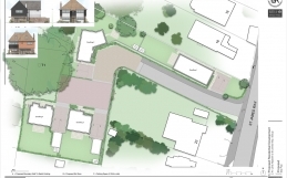 Full Planning secured by Urban and Rural architects for the demolition of an existing bungalow and the erection of four new family houses in the London Borough of Bexley.