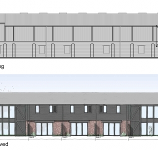 Approved at Planning The old chicken sheds at Plaxdale Green Farm